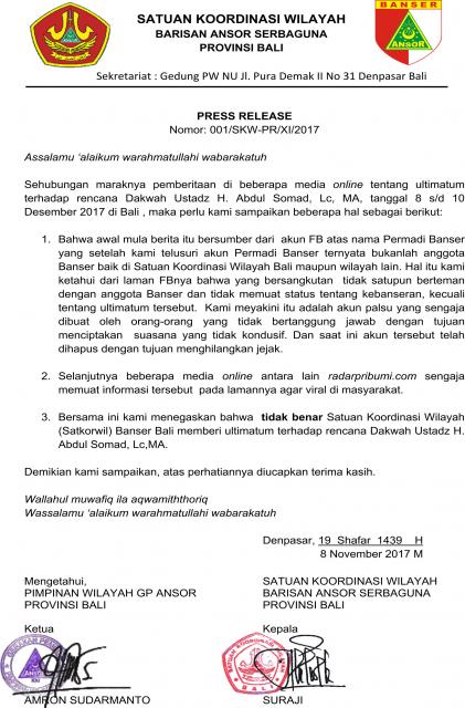 PRESS RELEASE BANSER BALI 2017 (1)